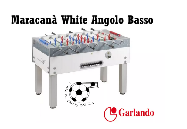 GARLANDO MARACANA' WHITE LOW CORNERS TABLE FOOTBALL