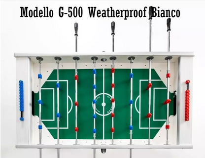 GARLANDO G-500 WEATHERPROOF WHITE TABLE FOOTBALL WITH RETRACTABLE RODS