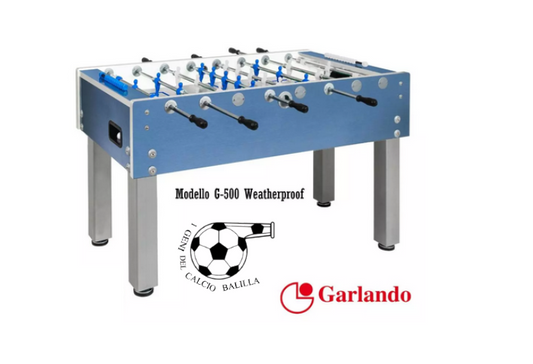 GARLANDO G-500 WEATHERPROOF BLUE TABLE FOOTBALL WITH RETRACTABLE RODS