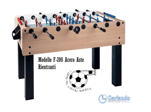 GARLANDO FOOTBALL TABLE F-200 MAPLE WITH RETRACTABLE RODS