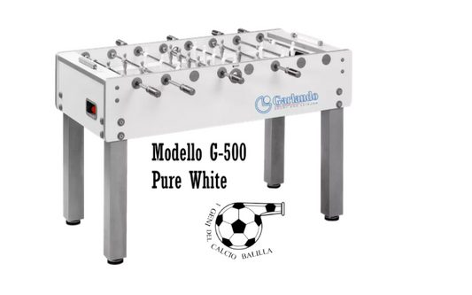 GARLANDO G-500 PURE WHITE TABLE FOOTBALL WITH RETRACTABLE RODS