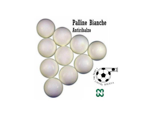 PALLE CALCIO BALILLA NORDITALIA ANTIRIMBALZO BIANCO SET 10 PZ