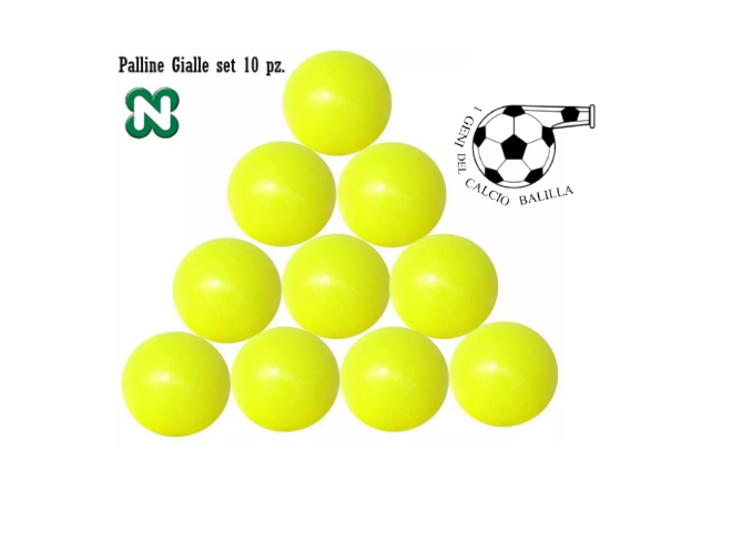 PALLE DA CALCIO BALILLA NORDITALIA GIALLO FLUO SET 10 PZ