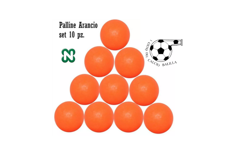 PALLE DA CALCIO BALILLA NORDITALIA ARANCIO FLUO SET 10 PZ