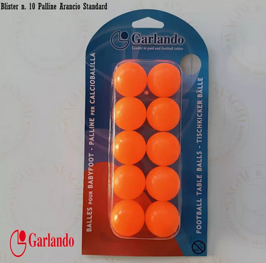 GARLANDO ORANGE TABLE FOOTBALL BALLS BLISTER 10 PCS. STANDARD