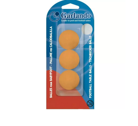 GARLANDO ORANGE TABLE FOOTBALL BALLS BLISTER SET 3 PCS. PRO PLAY