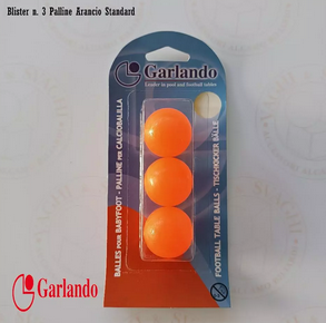 GARLANDO ORANGE TABLE FOOTBALL BALLS BLISTER SET 3 PCS. STANDARD