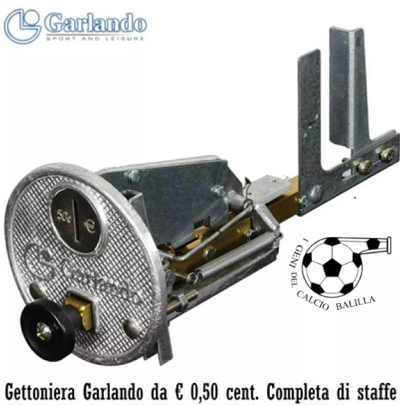 GARLANDO TABLE FOOTBALL COIN MECHANISM IN ALUMINUM FOR €0.50 CENTS.