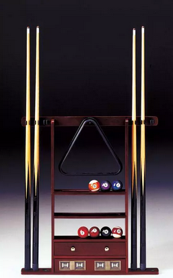 MAHOGANY 6-PACE CUE RACK WITH NORDITALIA SCOREBOARD