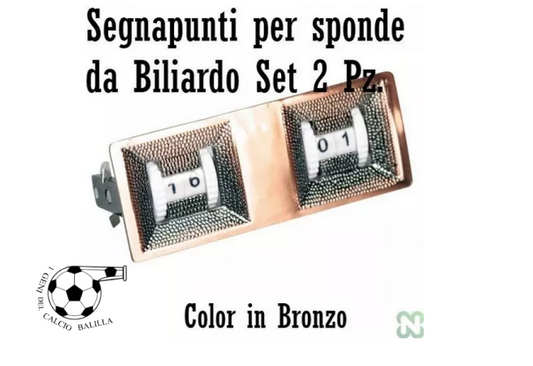 SET 2 PZ. TABELLONE SEGNAPUNTI NORDITALIA PER SPONDE DA BILIARDO IN BRONZO.