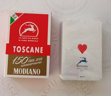 MODIANO RED TUSCAN PLAYING CARDS 150th ANNIVERSARY