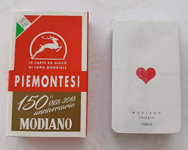 MODIANO PIEMONTESI RED PLAYING CARDS 150th ANNIVERSARY