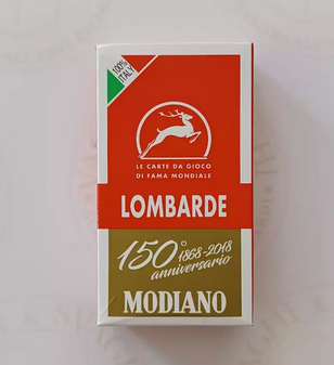 CARTE DA GIOCO ROSSE MODIANO LOMBARDE 150° ANNIVERSARIO