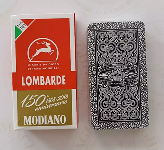 CARTE DA GIOCO ROSSE MODIANO LOMBARDE 150° ANNIVERSARIO