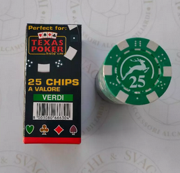 SET CHIPS MODIANO 25 PZ. VERDI CON VALORE 25