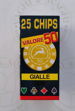 SET CHIPS MODIANO 25 PZ. GIALLO VALORE 50