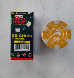 SET CHIPS MODIANO 25 PZ. GIALLO VALORE 50