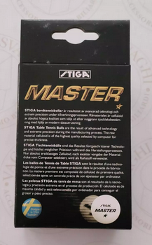 1 STAR STIGA MASTER WHITE PING TENNIS BALLS SET OF 6.