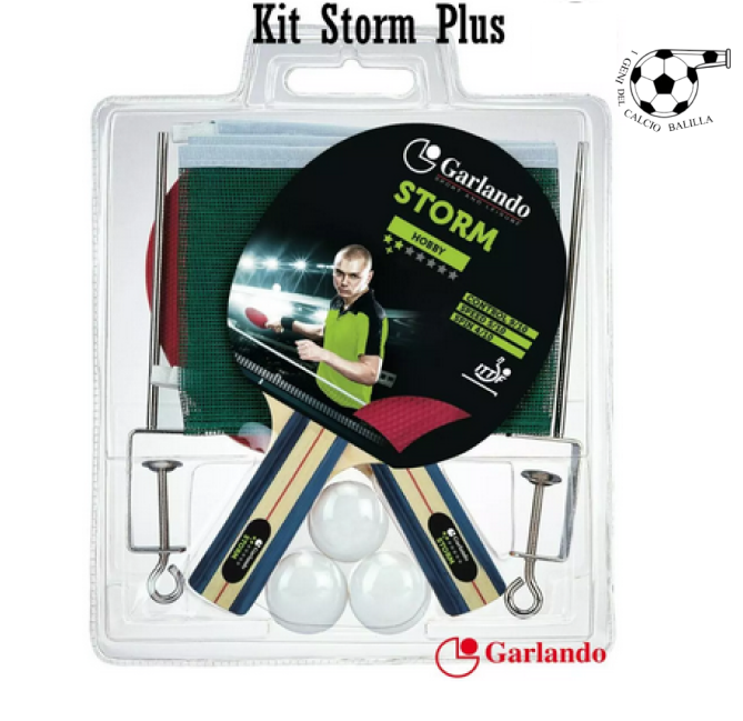 SET COMPLETO DA PING PONG CON RACCHETTA GARLANDO STORM PLUS