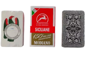 CARTE SICILIANE MODIANO ROSSO 150° ANNIVERSARIO