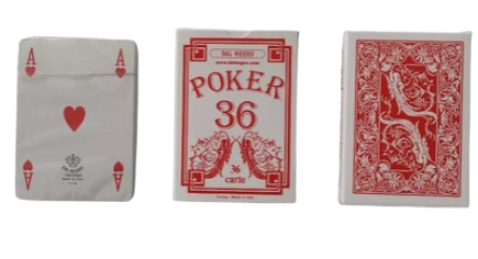 CARTE DA GIOCO DAL NEGRO POKER 36 ROSSE